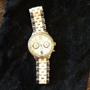 Pink Anne Klein diamond bezel watch